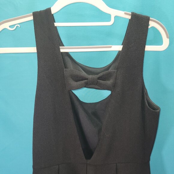 Black Sleeveless Dress With Lace Hem & Bow Back Design By Pink Owl Size S - Picture 8 of 15